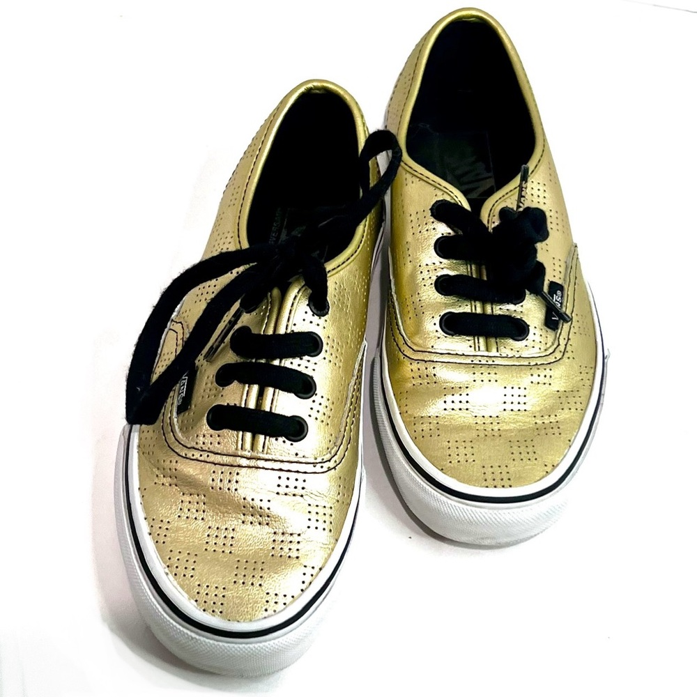 Limited Edition 50th Anniversary Checker Gold Sneakers Black Laces M/5.5 W/7